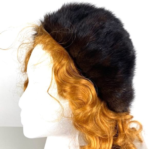 Vintage 1950\'s Brown Mink Fur Hat
